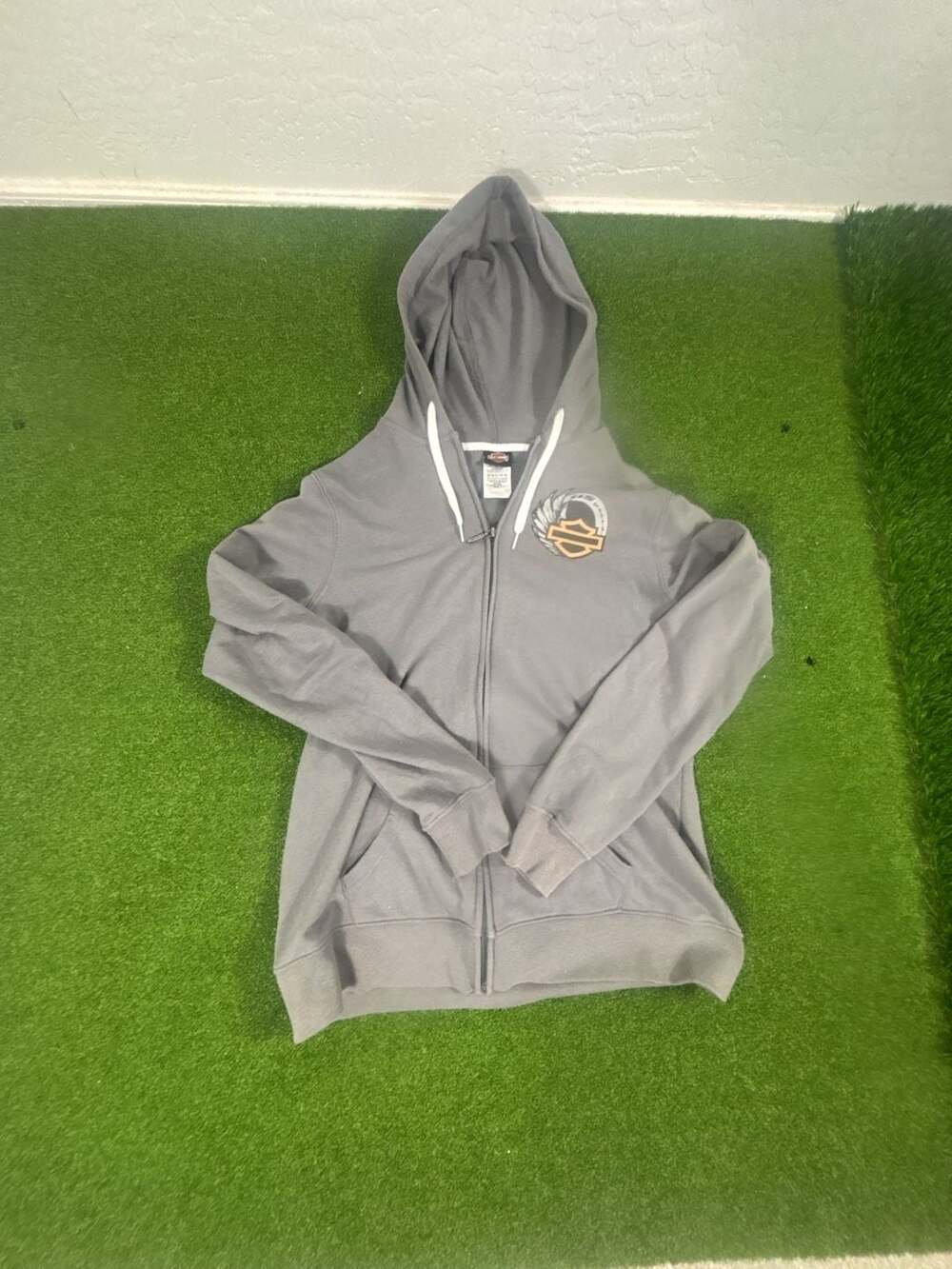 Harley-Davidson Road Runner 115 Years Full-Zip Hoodie Size L Gray